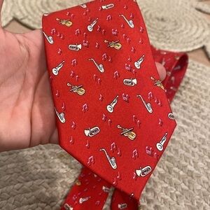 Tie Shop 100 % silk Saxaphone Red Tie